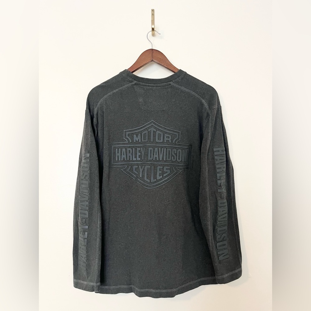HARLEY DAVIDSON Y2K Rubberized Logo Emblem Crewneck Sweatshirt Long Sleeve | Med